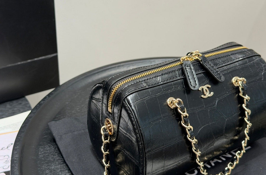 Chanel Chain-Handle Bowling Bag — detail