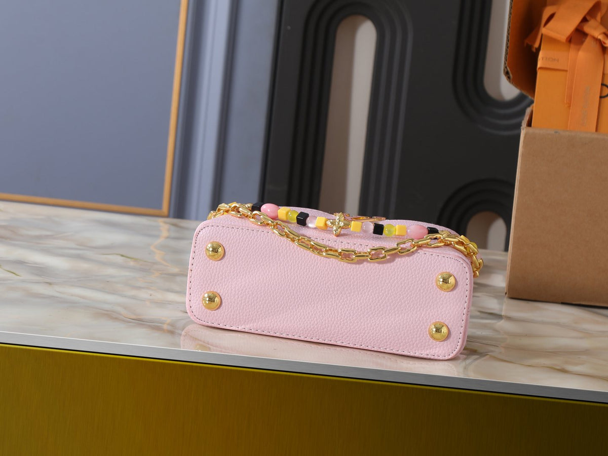 Louis Vuitton Capucines East-West Chain Top-Handle Bag — detail