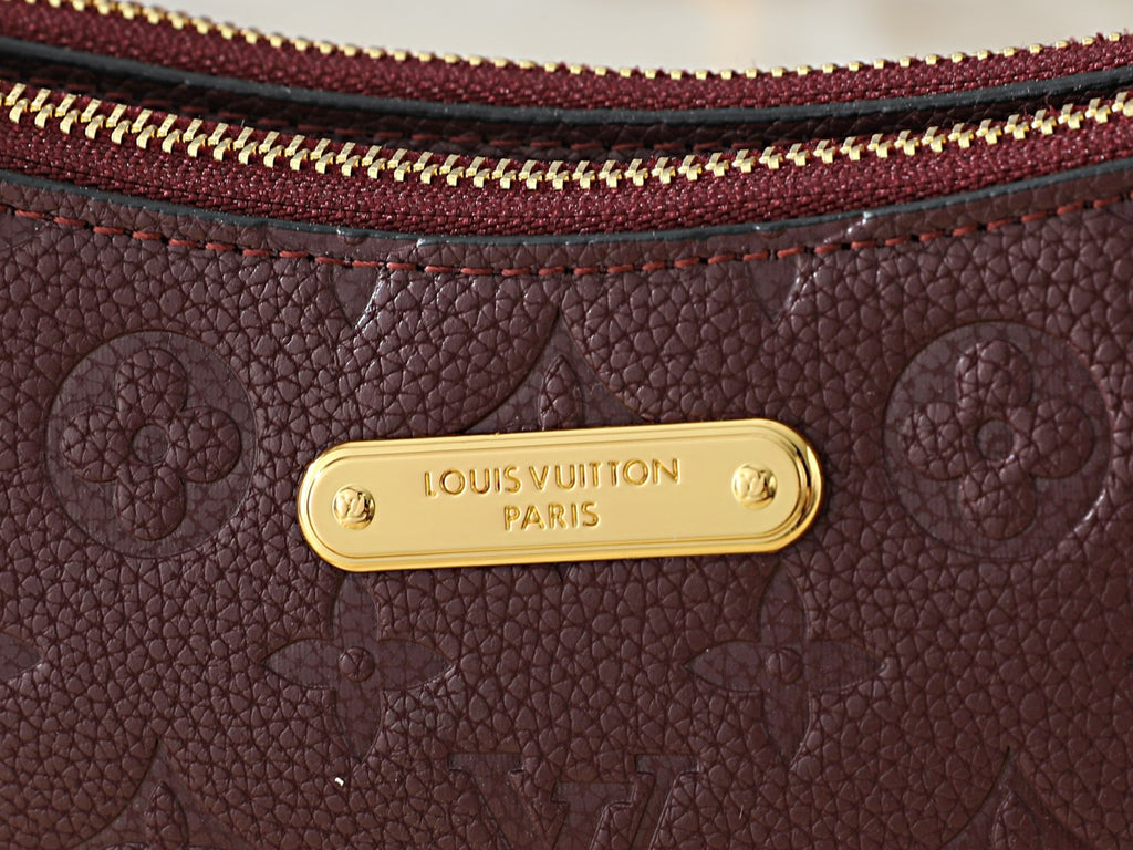Louis Vuitton Liv Pochette Burgundy Embossed Shoulder Bag — detail