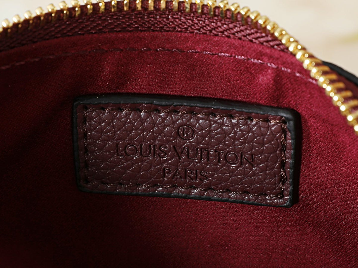 Louis Vuitton Liv Pochette Burgundy Embossed Shoulder Bag — detail