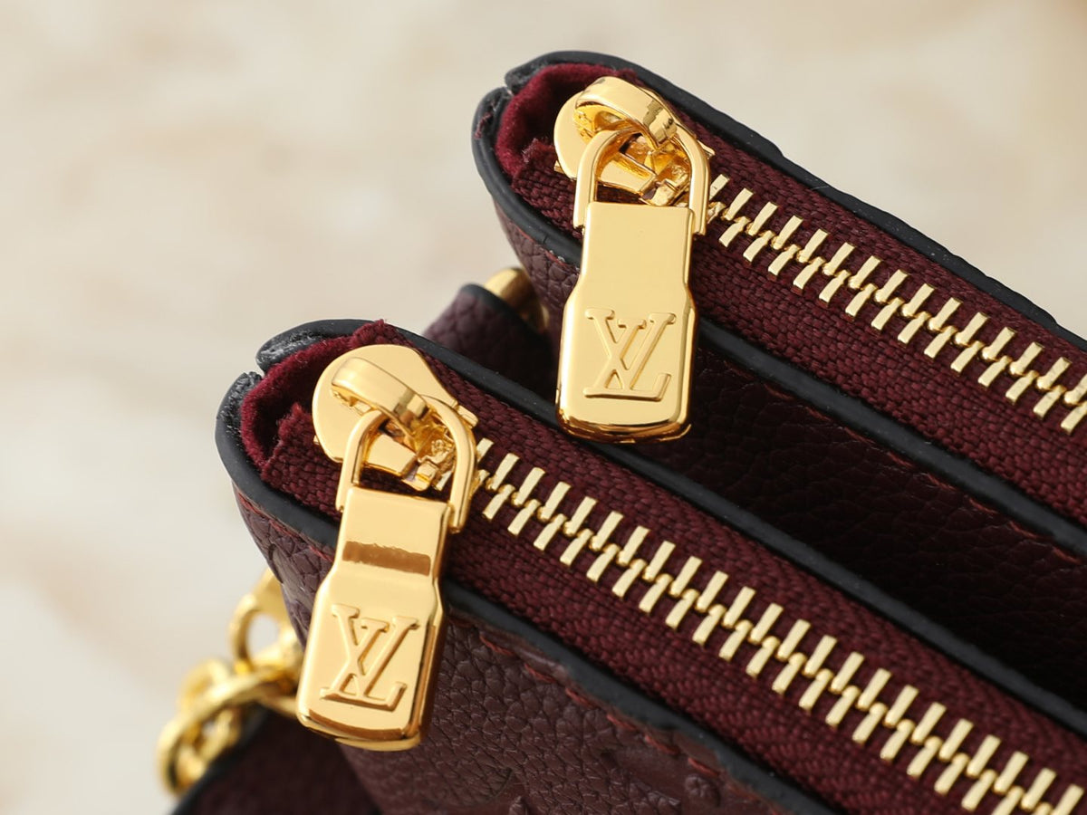 Louis Vuitton Liv Pochette Burgundy Embossed Shoulder Bag — detail