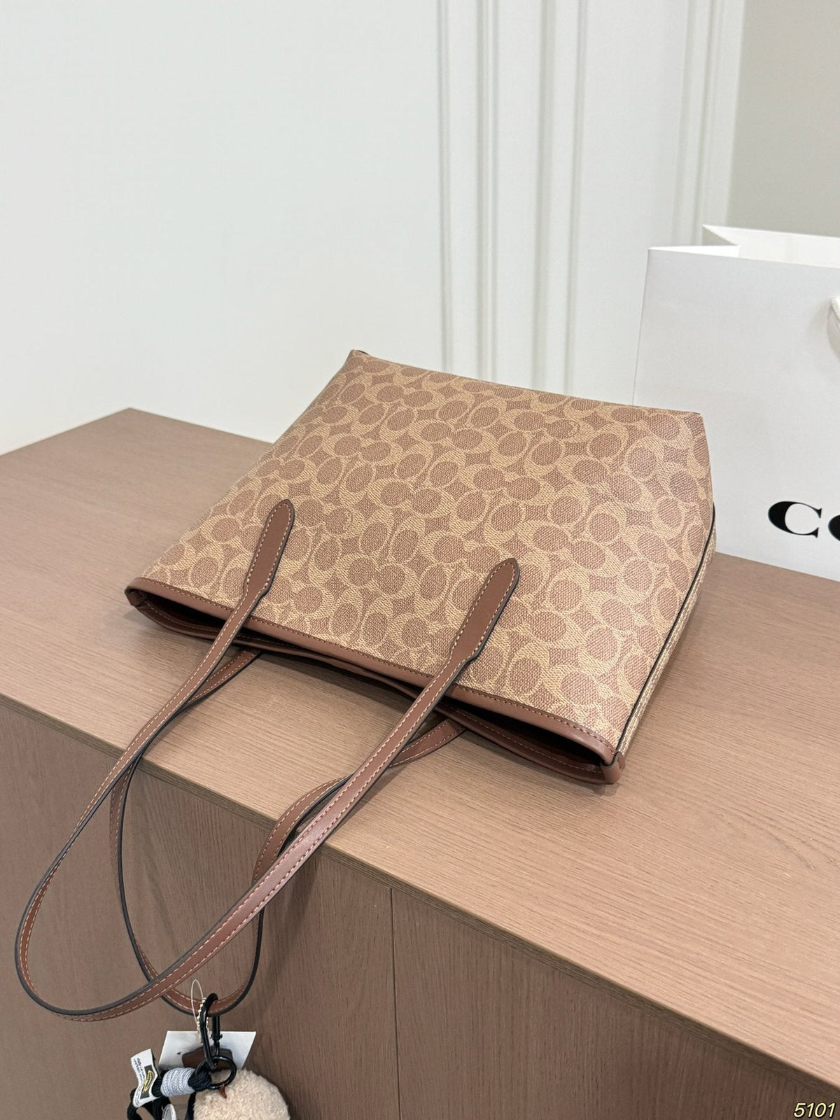 Coach Patterned Tapered Tote Bag — back