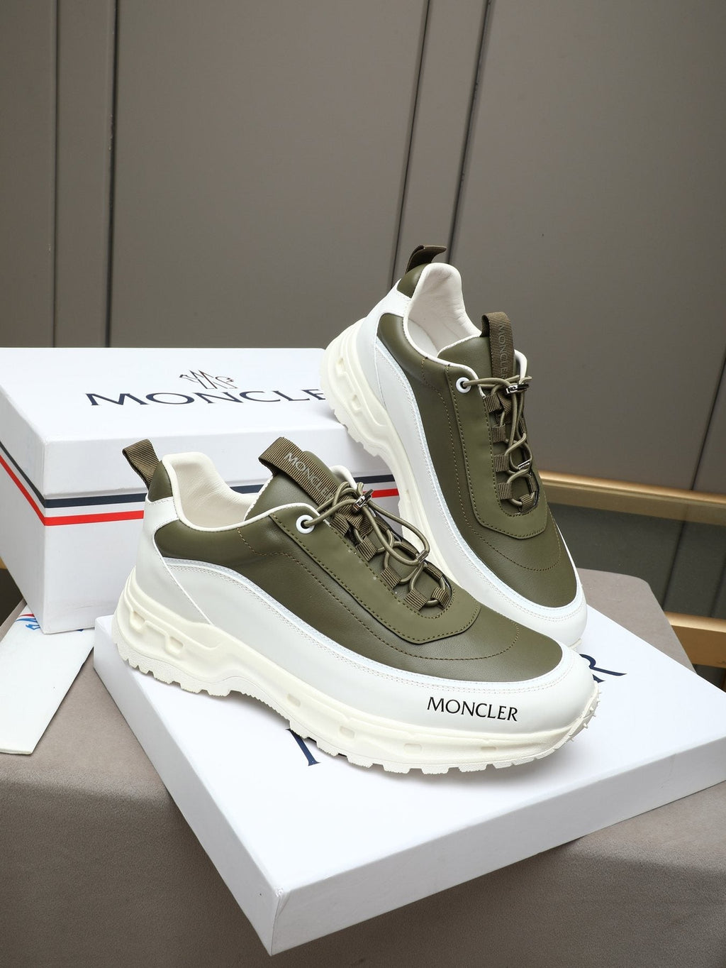 Moncler Chunky-Sole Lace-Up Sneakers — front