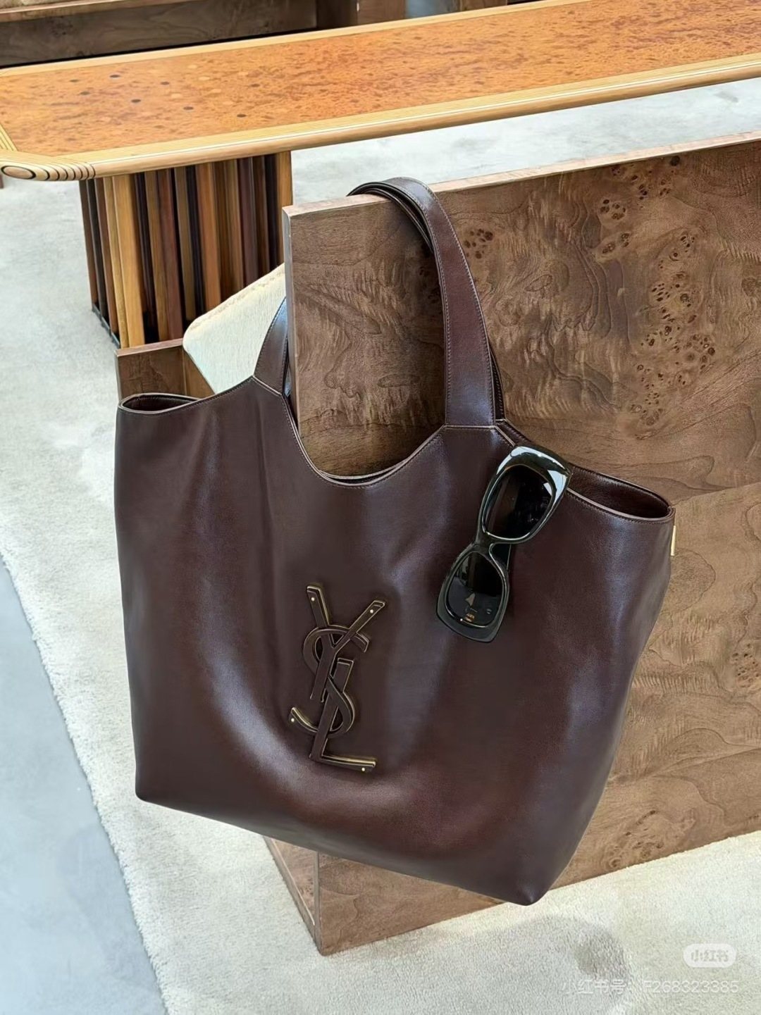 Saint Laurent ICARE Smooth Leather Tote Bag — hero