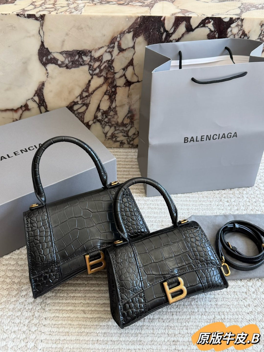 Balenciaga Hourglass Top-Handle Shoulder Bag — comparison