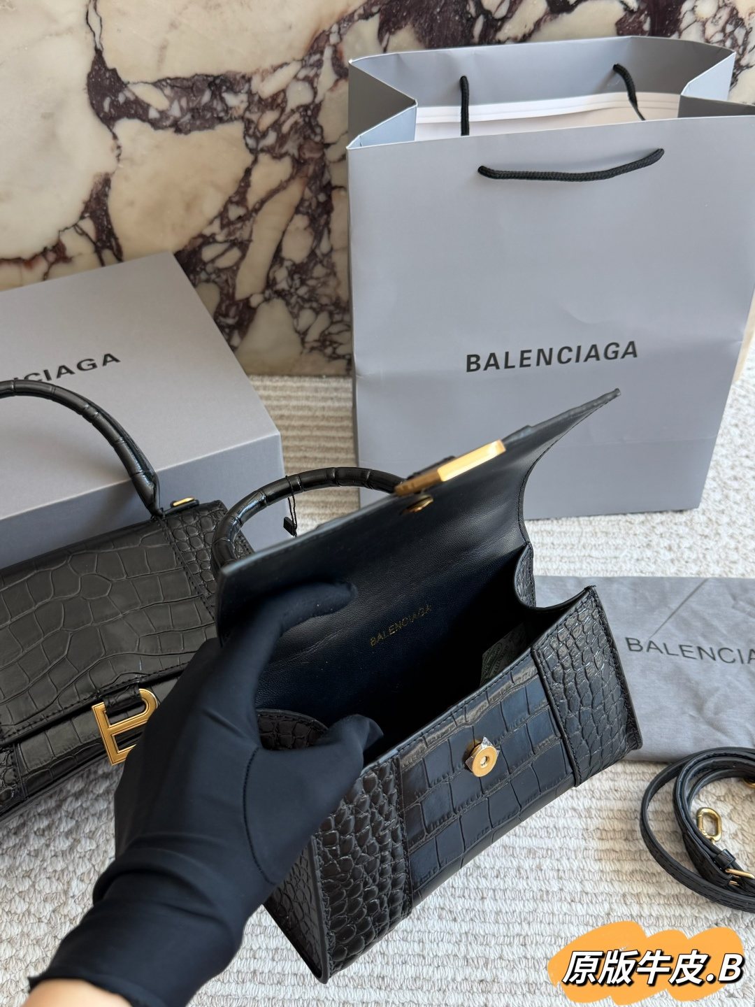 Balenciaga Hourglass Top-Handle Shoulder Bag — comparison