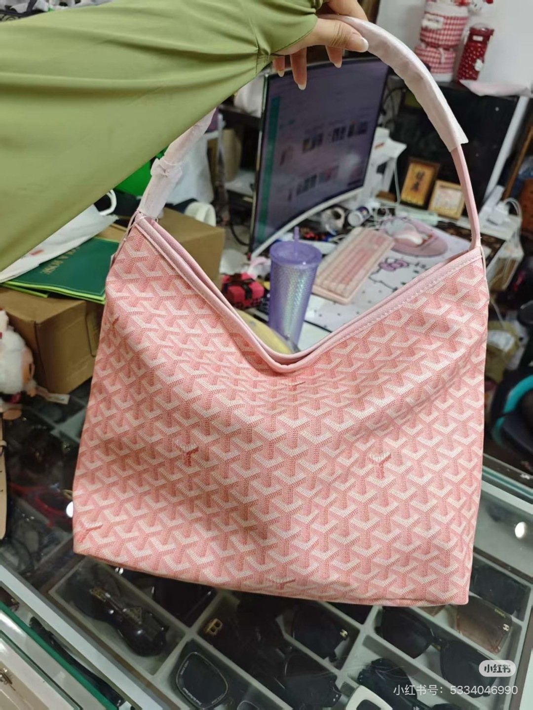 Goyard Geometric Pattern Hobo Shoulder Bag — hero