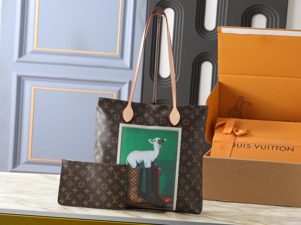 Louis Vuitton Carry It Monogram Tote with Green Artwork — hero