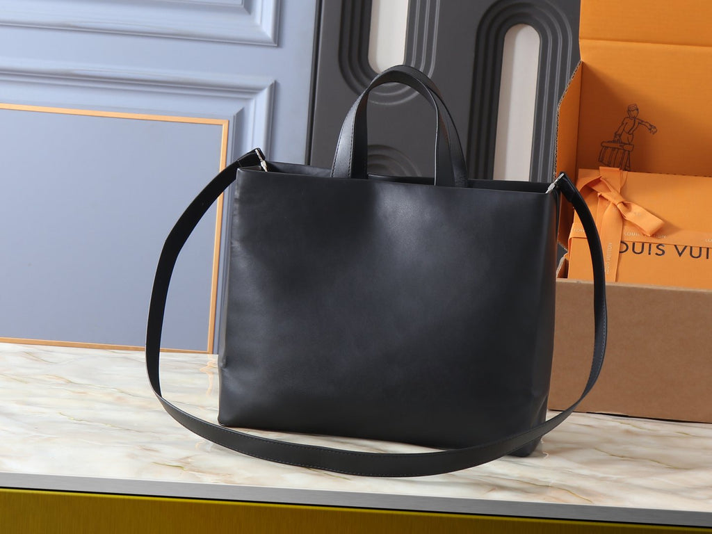 Louis Vuitton Shopper Black Tote Bag — back