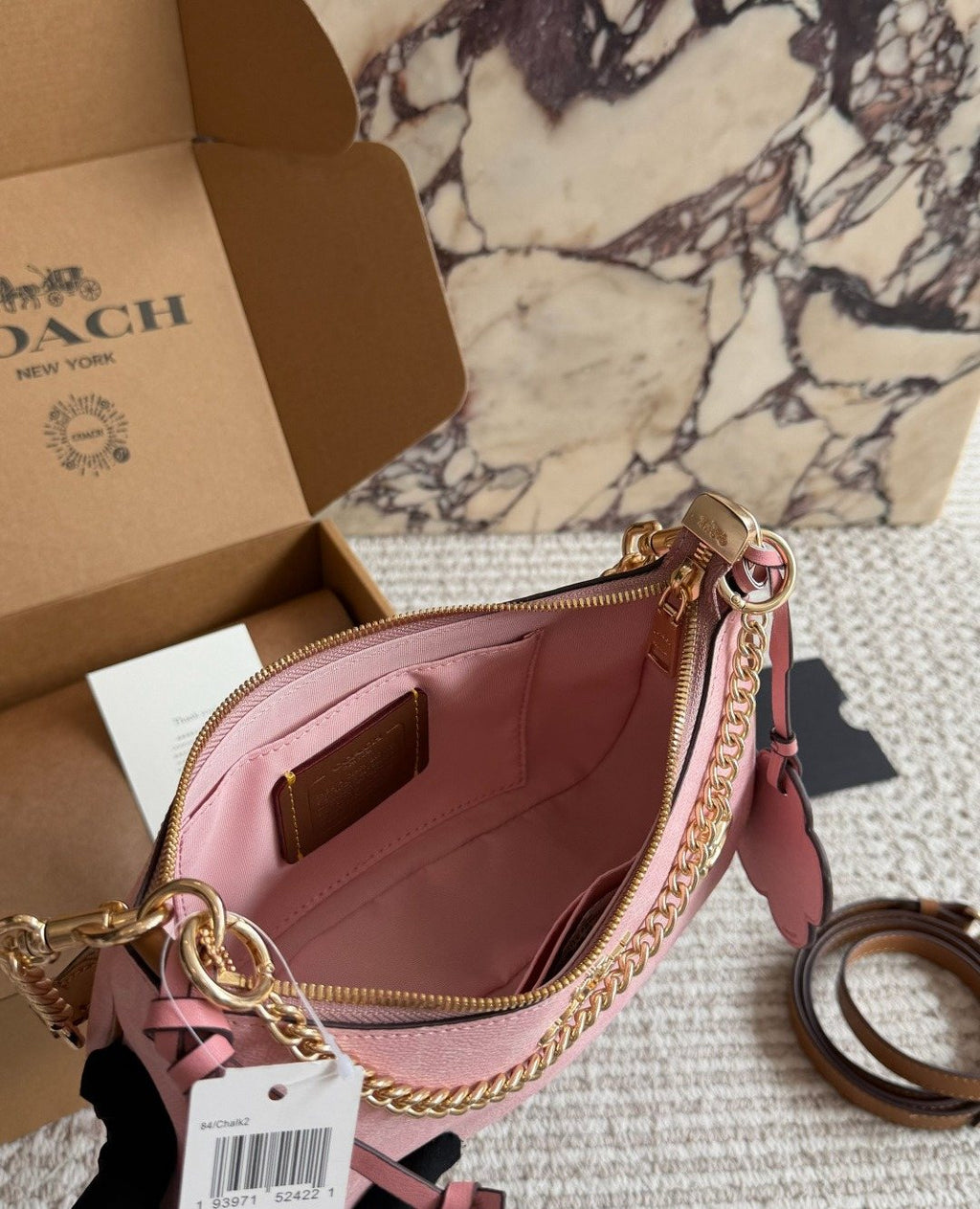 Coach Teri Pink Patterned Shoulder Bag — detail