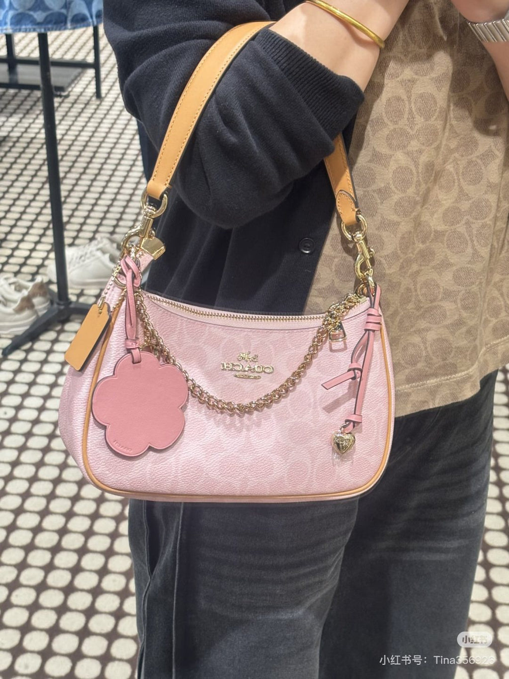 Coach Teri Pink Patterned Shoulder Bag — model