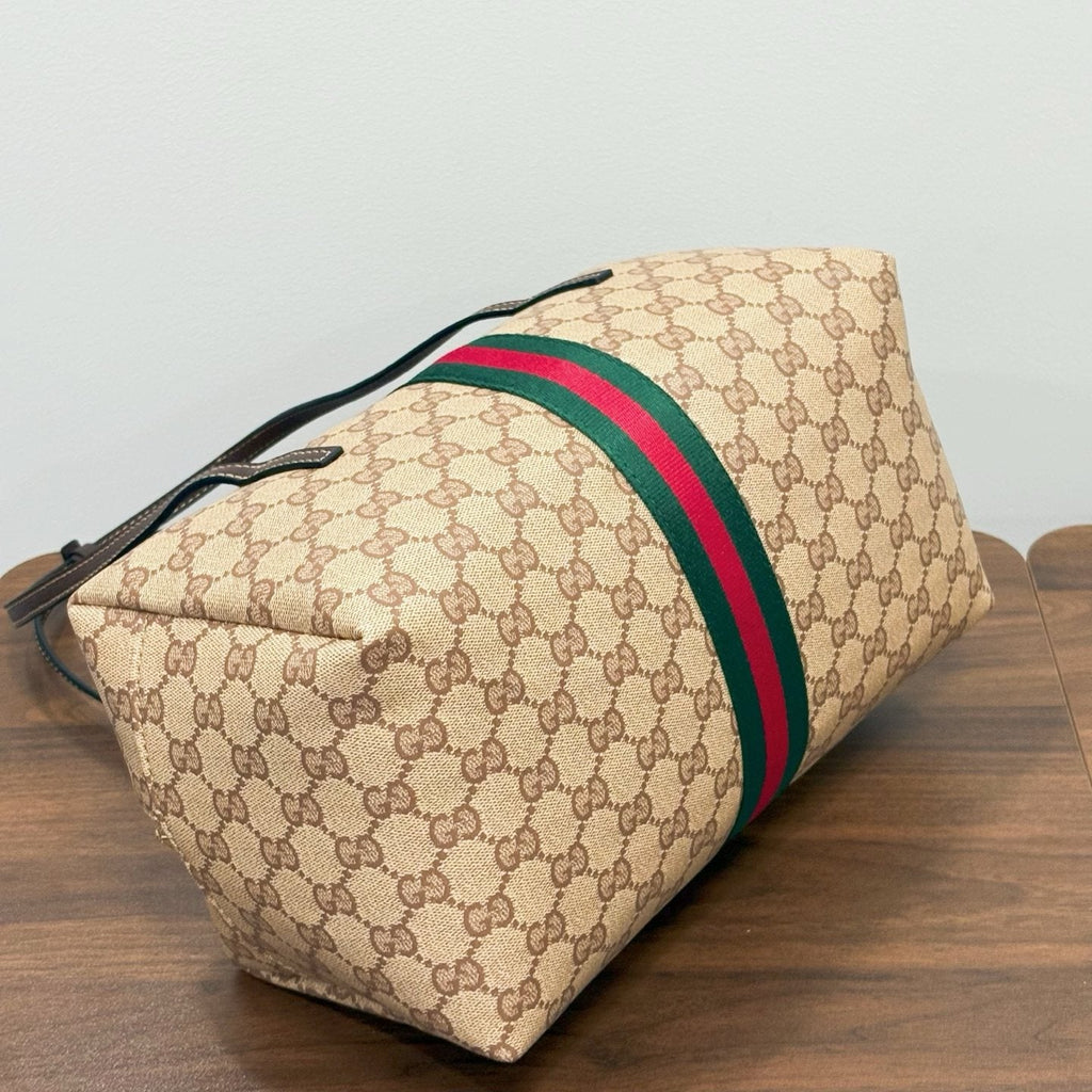 Gucci Monogram Zip-Top Boston Bag — side