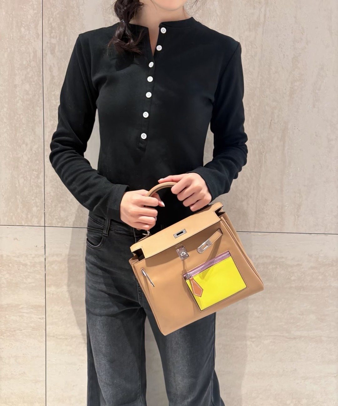 Hermès Kelly Colormatic Colorblock Top-Handle Bag — model