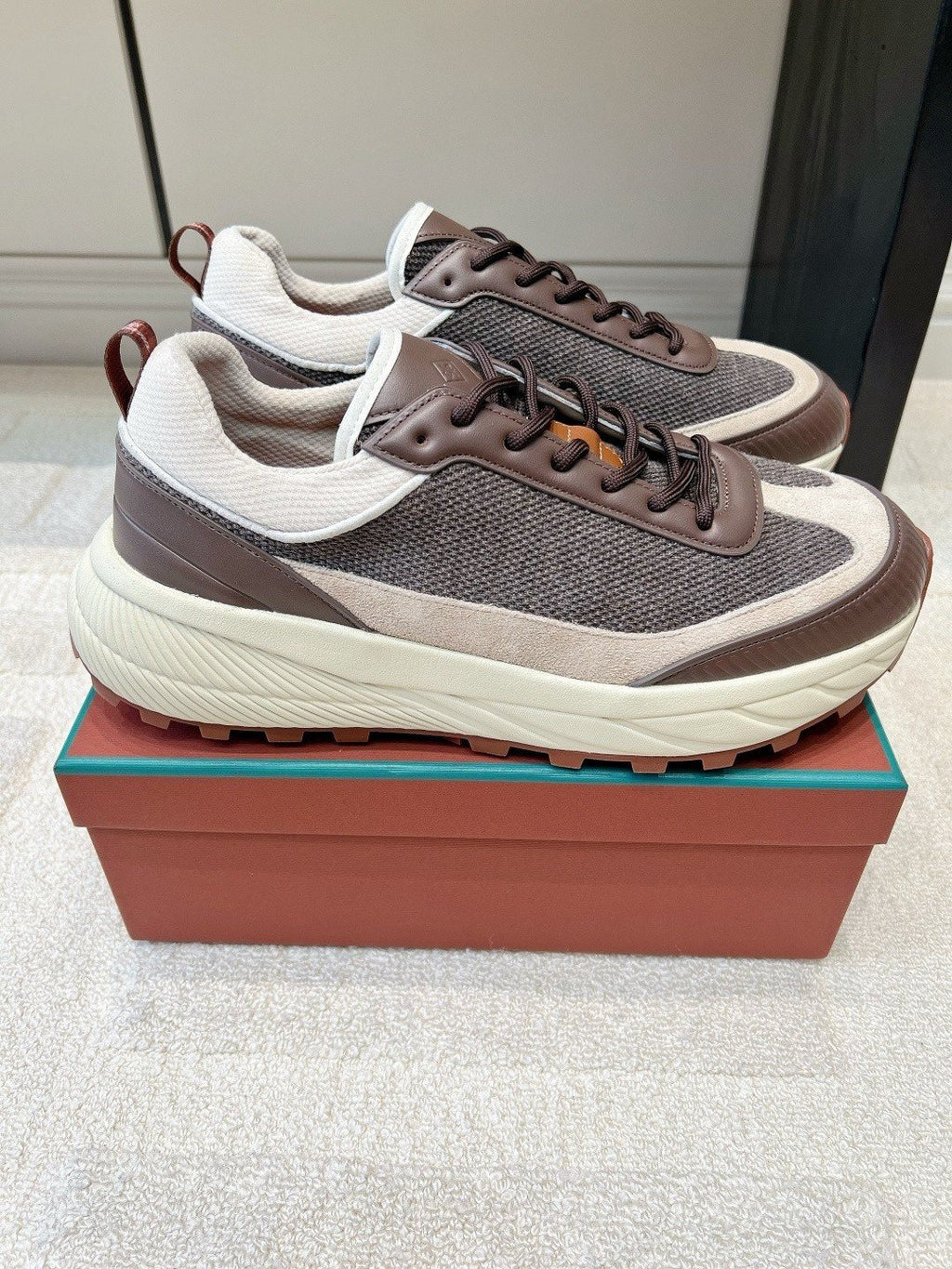 Loro Piana Paneled Low-Top Sneakers — side