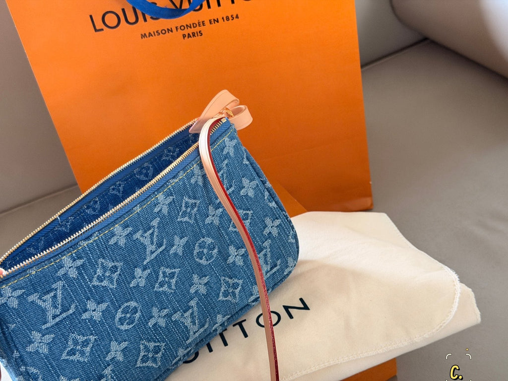 Louis Vuitton Cargo Monogram Denim Shoulder Bag — back