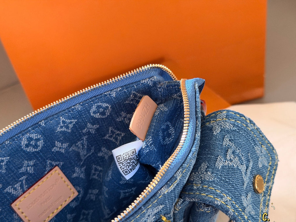 Louis Vuitton Cargo Monogram Denim Shoulder Bag — detail