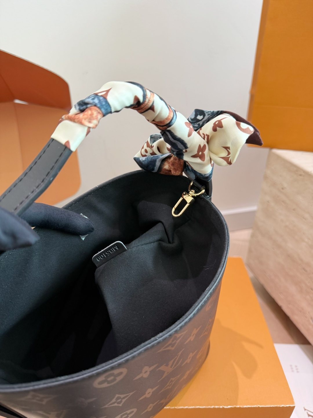 Louis Vuitton All In BB Monogram Bucket Bag — detail