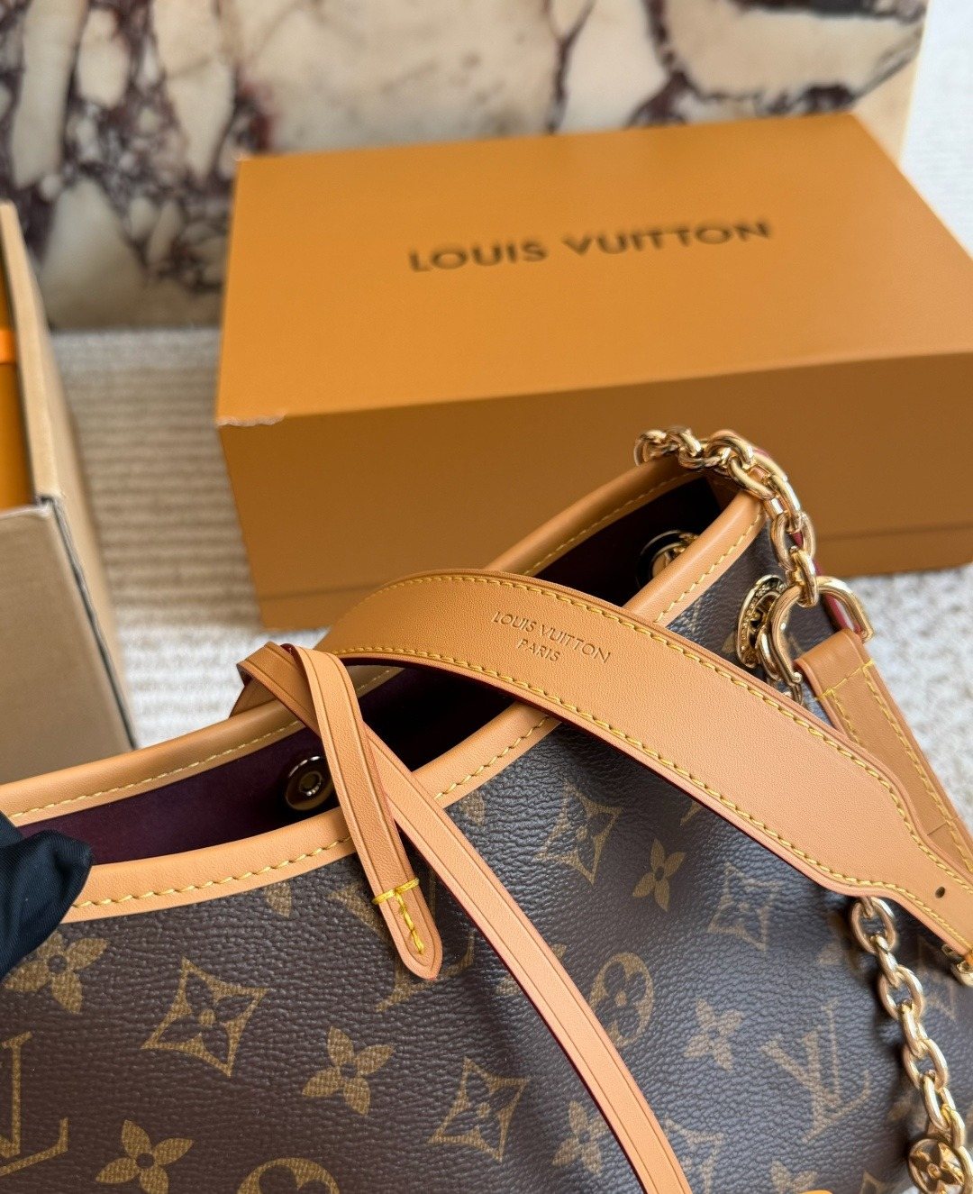 Louis Vuitton Carryall BB Monogram Shoulder Bag — detail