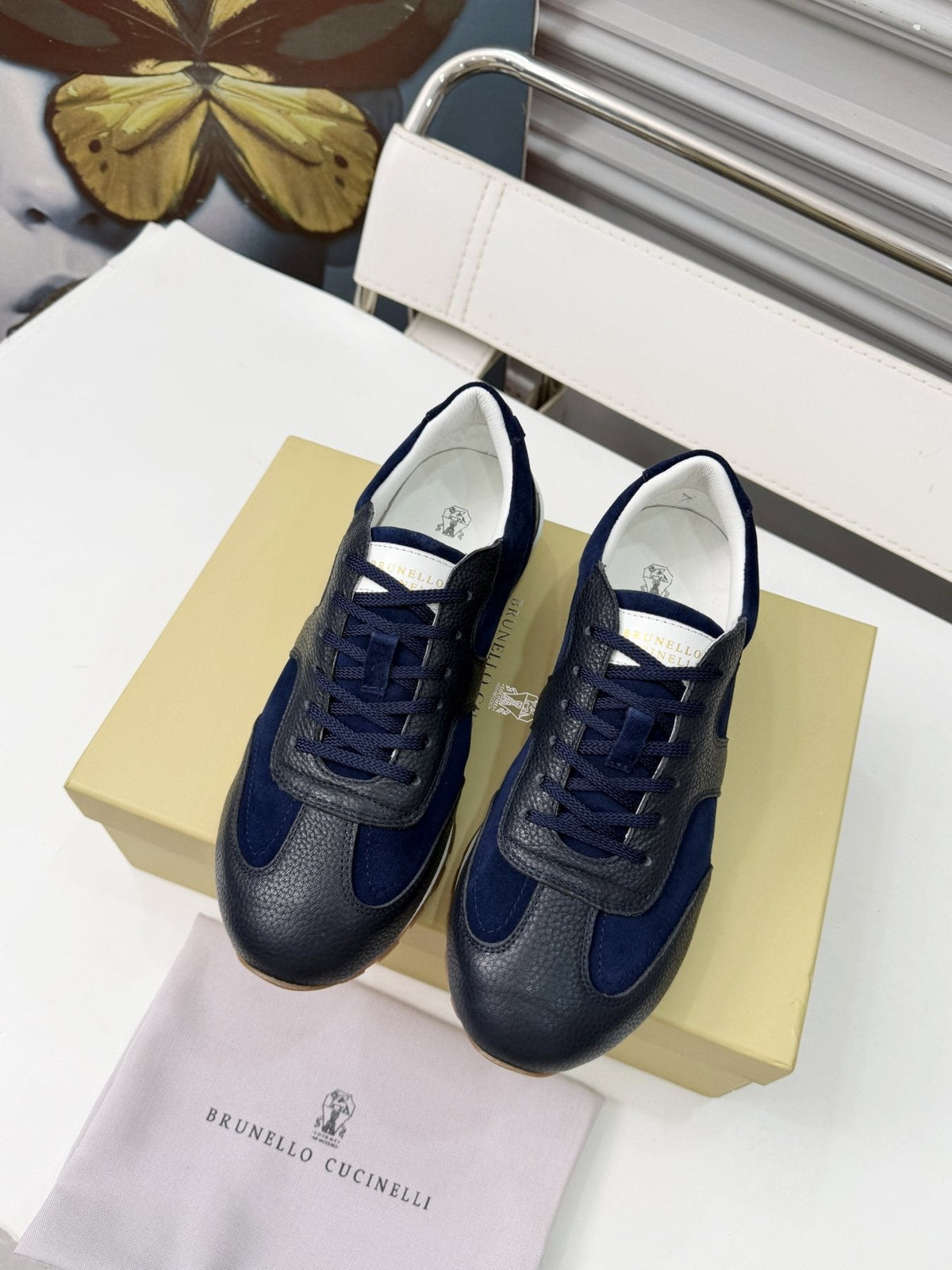 Brunello Cucinelli Paneled Low-Top Sneakers — front