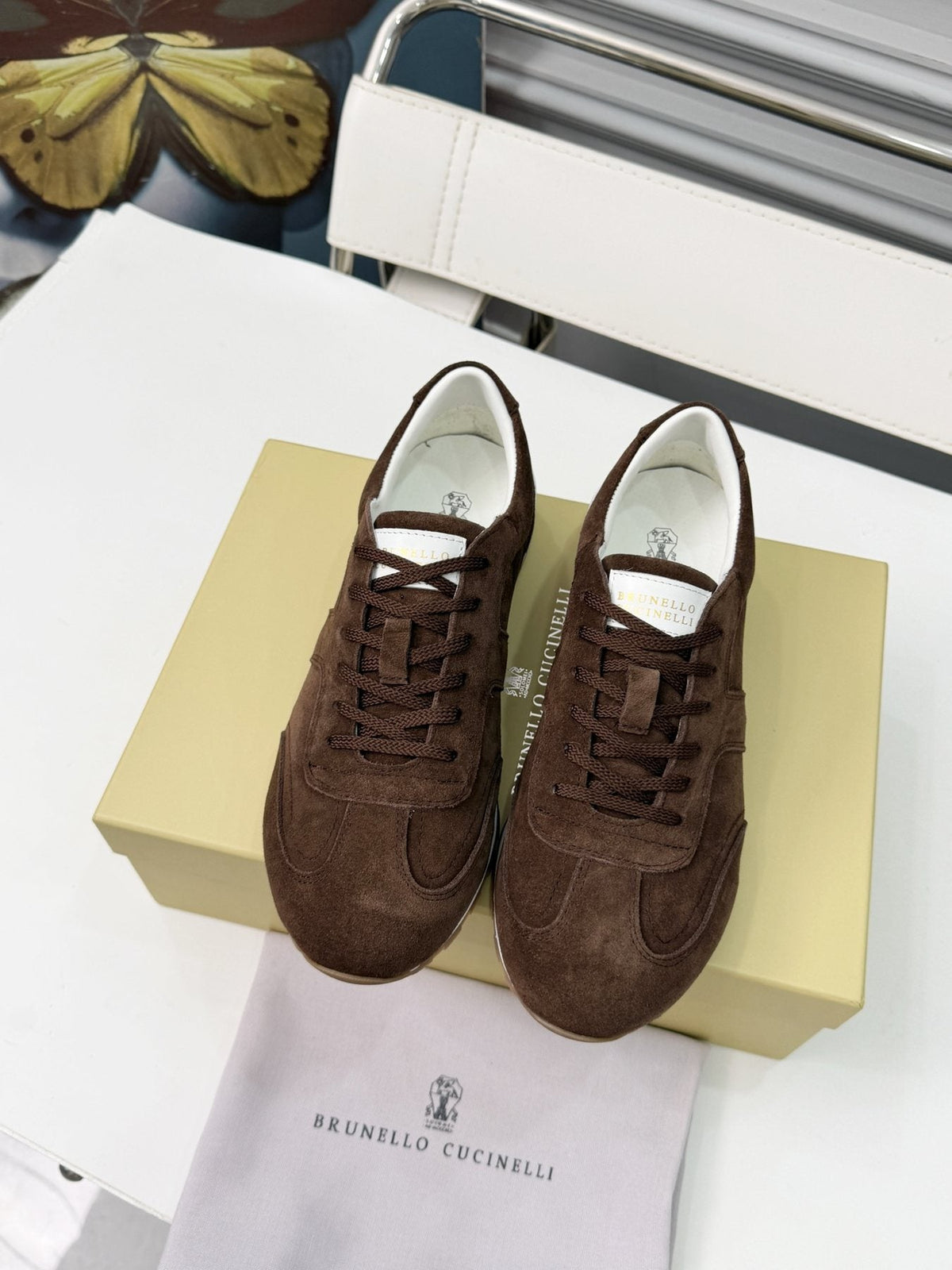 Brunello Cucinelli Paneled Low-Top Sneakers — front