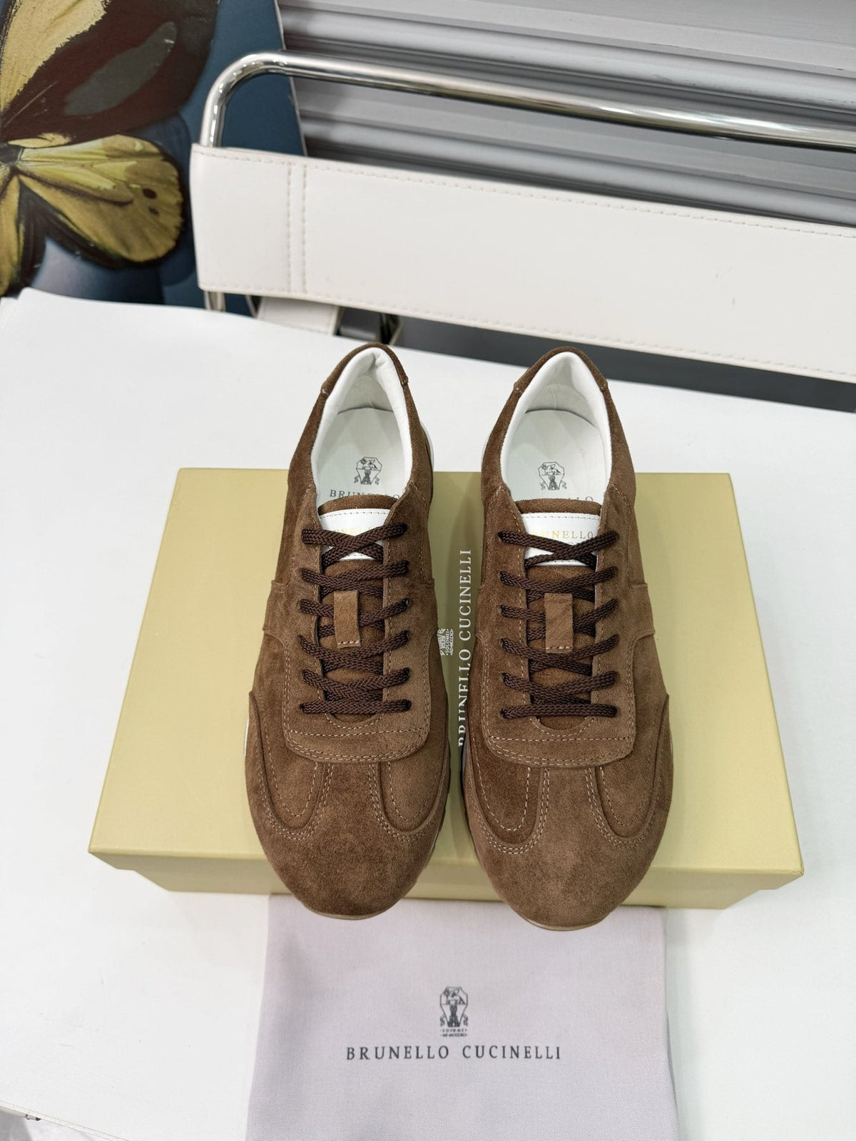 Brunello Cucinelli Paneled Low-Top Sneakers — front