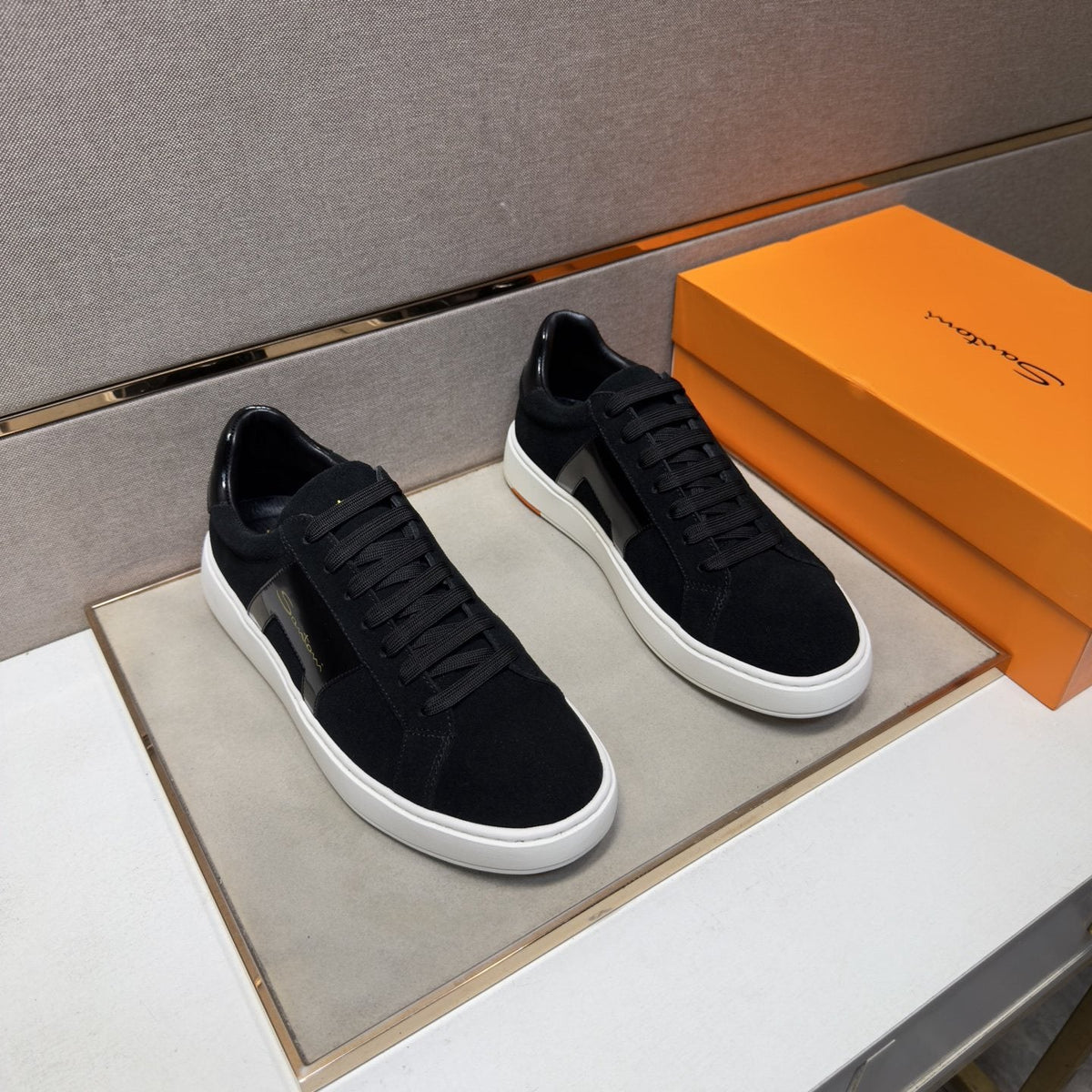 Santoni Paneled Low-Top Sneakers — front