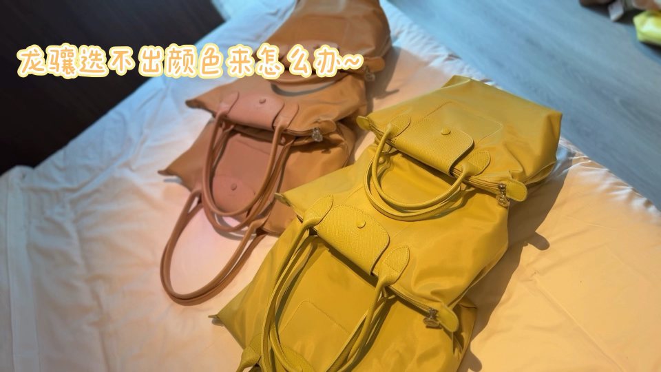Longchamp Nylon Top-Handle Bag with Rounded Snap Flap — comparison