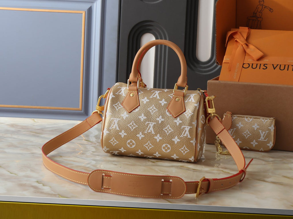 Louis Vuitton Speedy Bandoulière White Monogram Bag — back