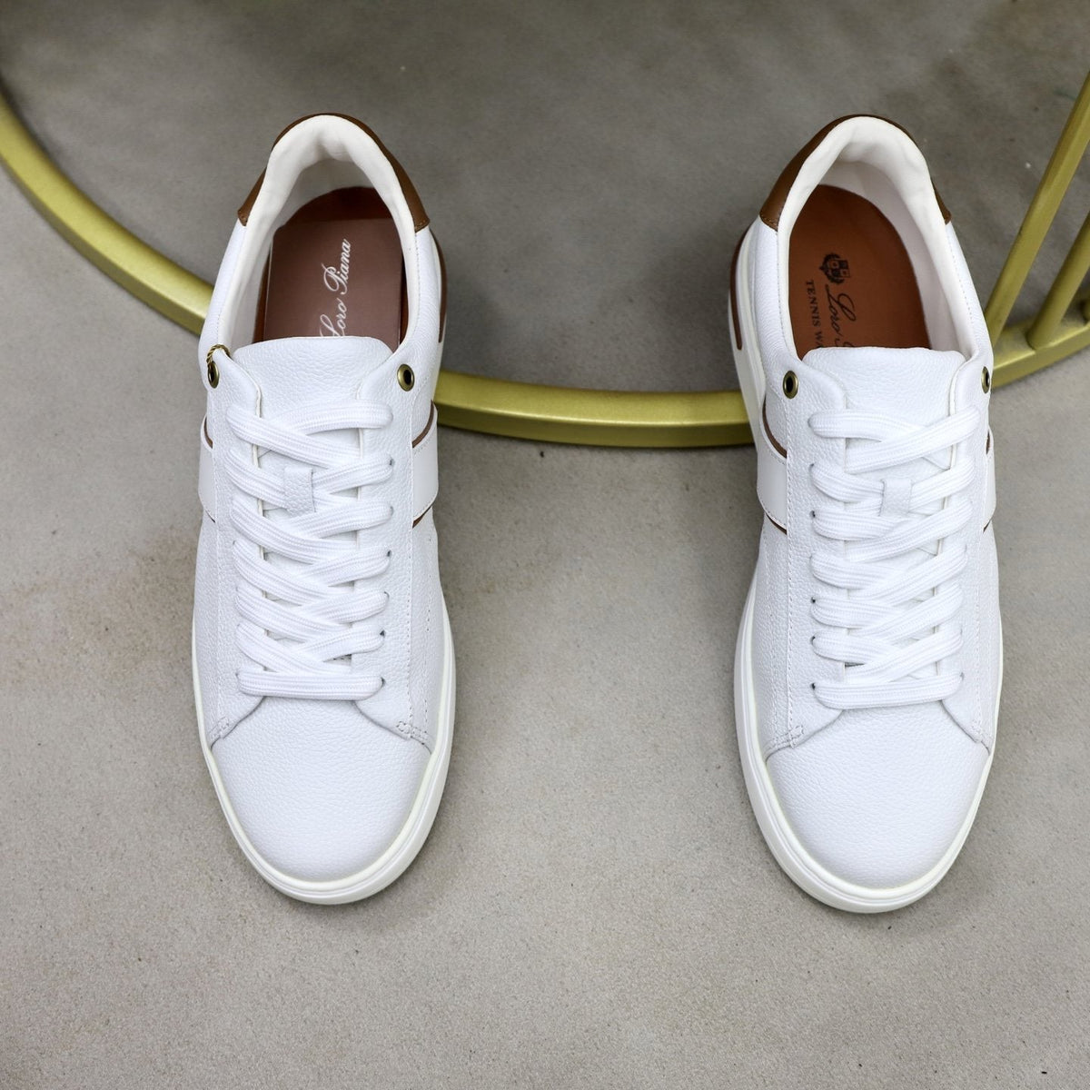 Loro Piana Week End Walk Lace-Up Sneakers — front