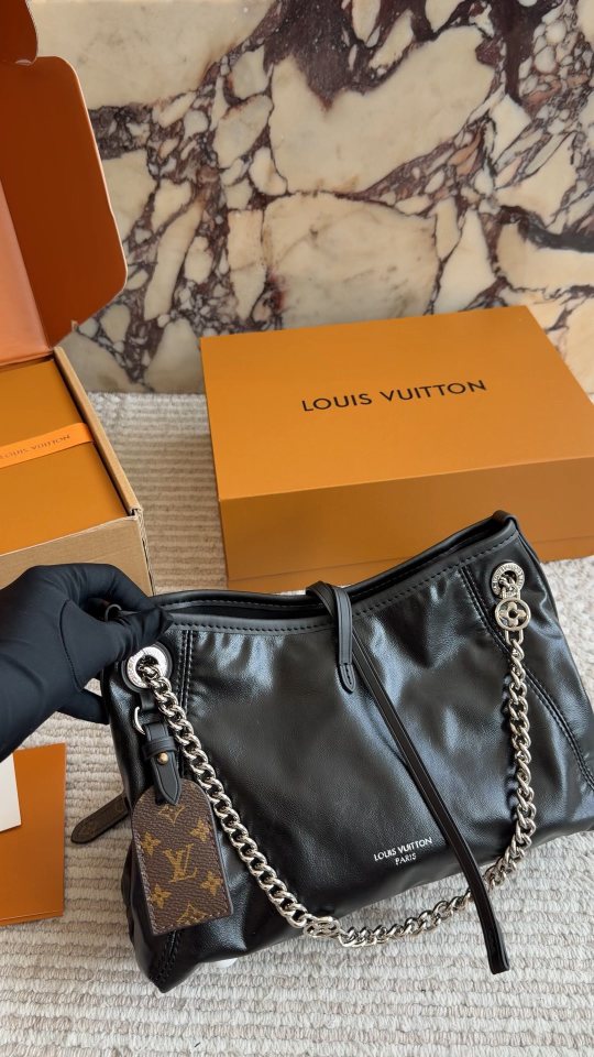 Louis Vuitton Carryall BB Black Chain Shoulder Bag — hero