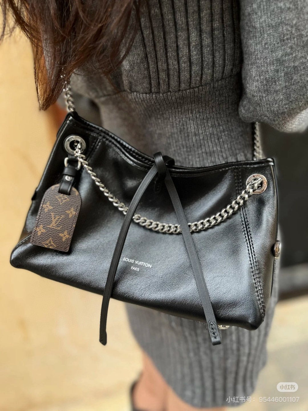 Louis Vuitton Carryall BB Black Chain Shoulder Bag — model