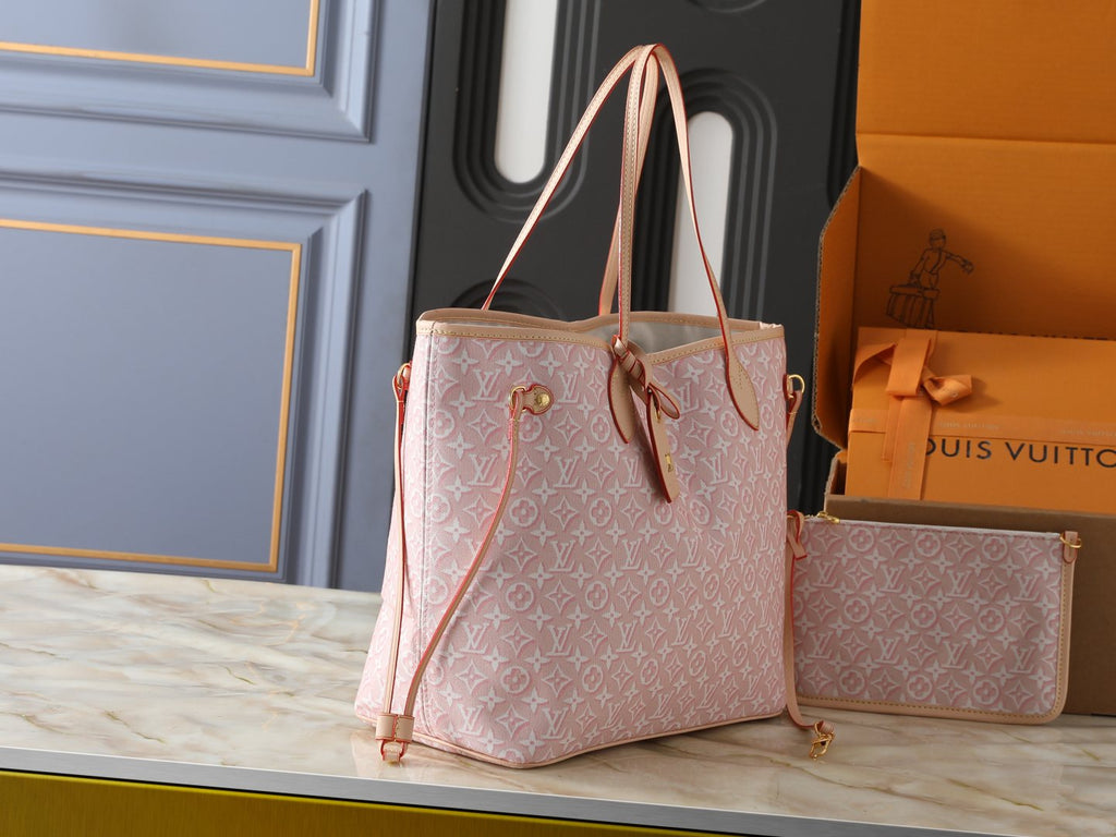 Louis Vuitton Neverfull Monogram Tote with Matching Pouch — side