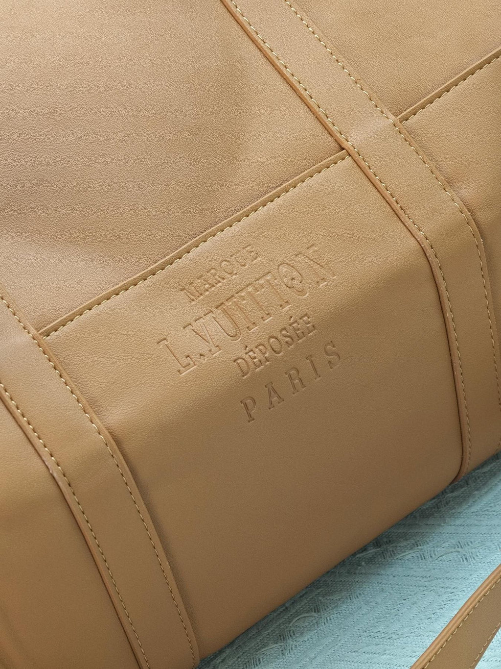 Louis Vuitton Keepall Studded Tan Duffel Bag — detail