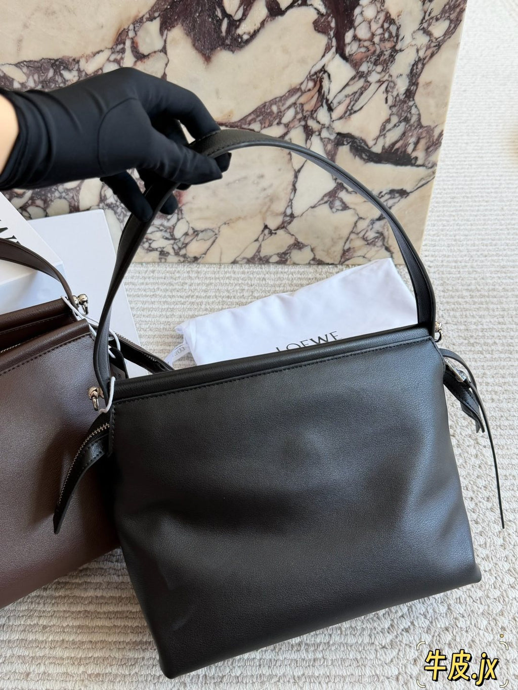 Loewe Frame-Top Leather Shoulder Bag — model