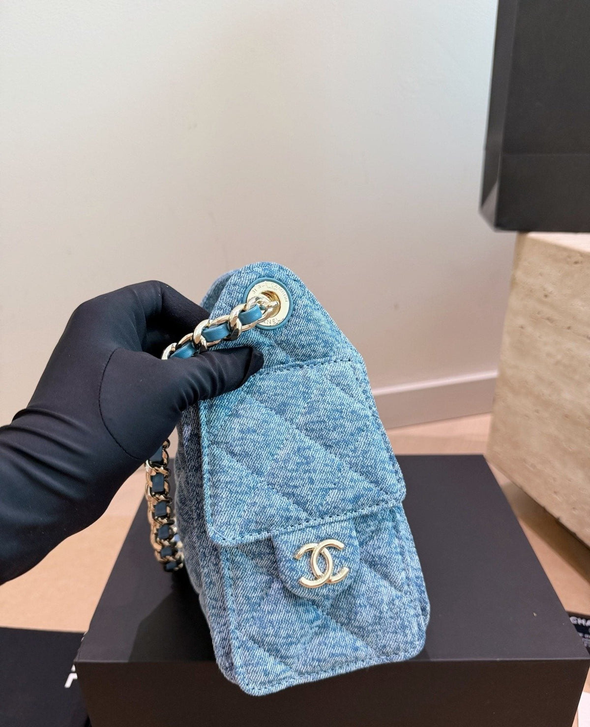 Chanel 25 Quilted Bucket Bag — side