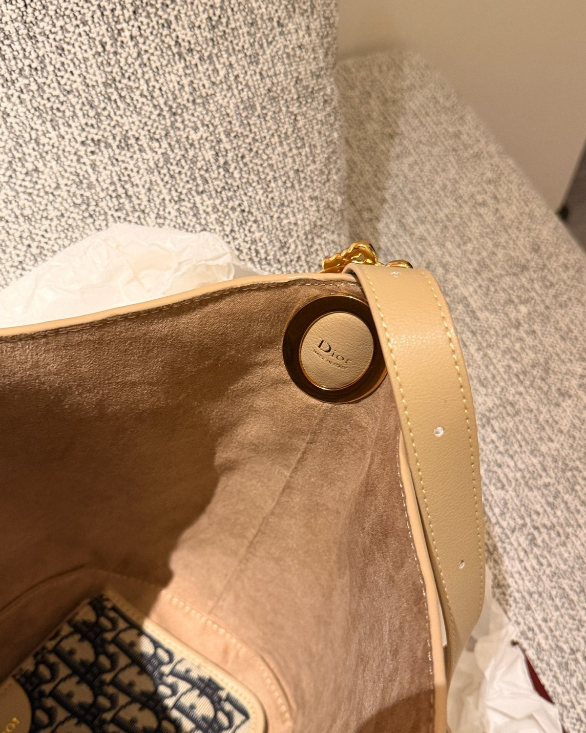 Dior Medaillon Bucket Shoulder Bag — detail