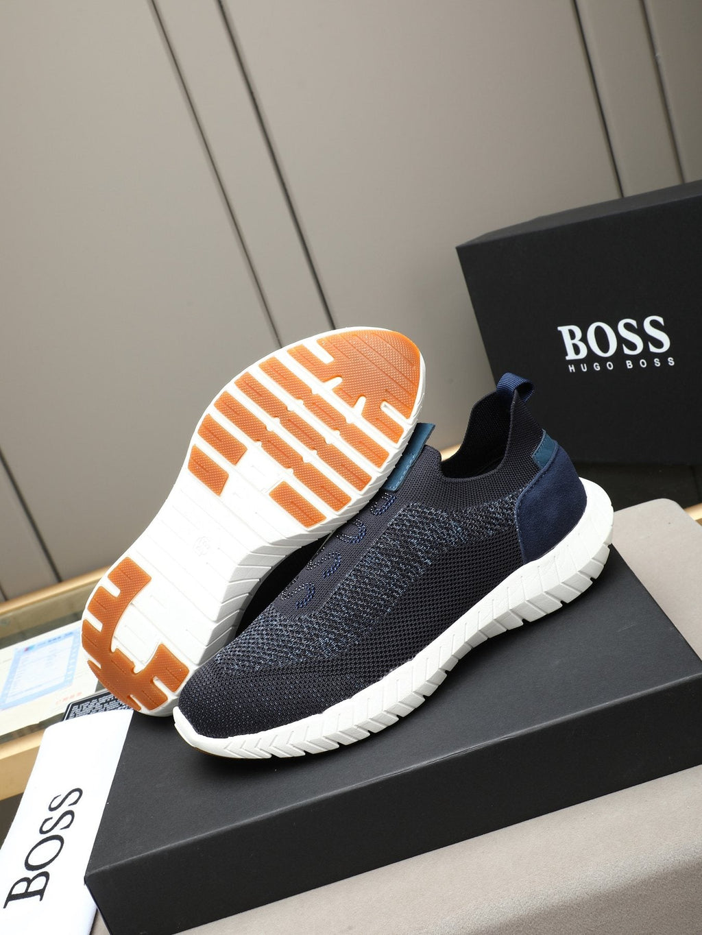 Hugo Boss Textured Slip-On Sneakers — side