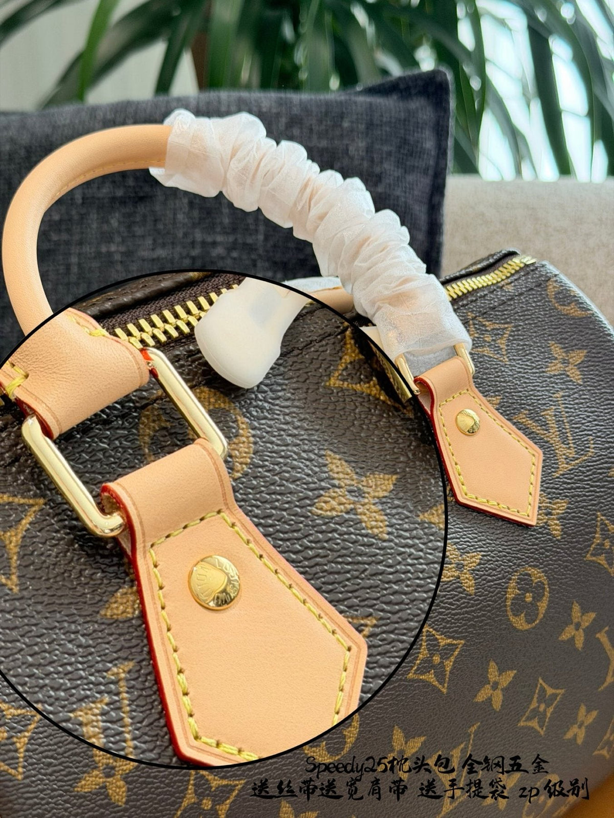 Louis Vuitton Speedy Monogram Satchel — detail