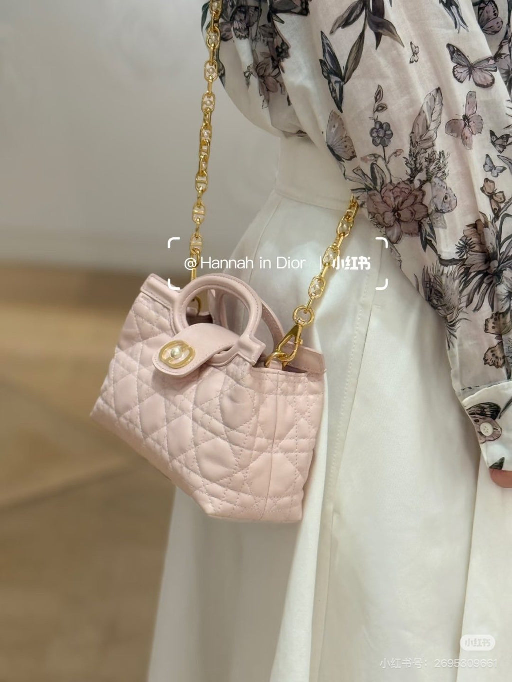 Dior Jolie Quilted Top-Handle Bag — model