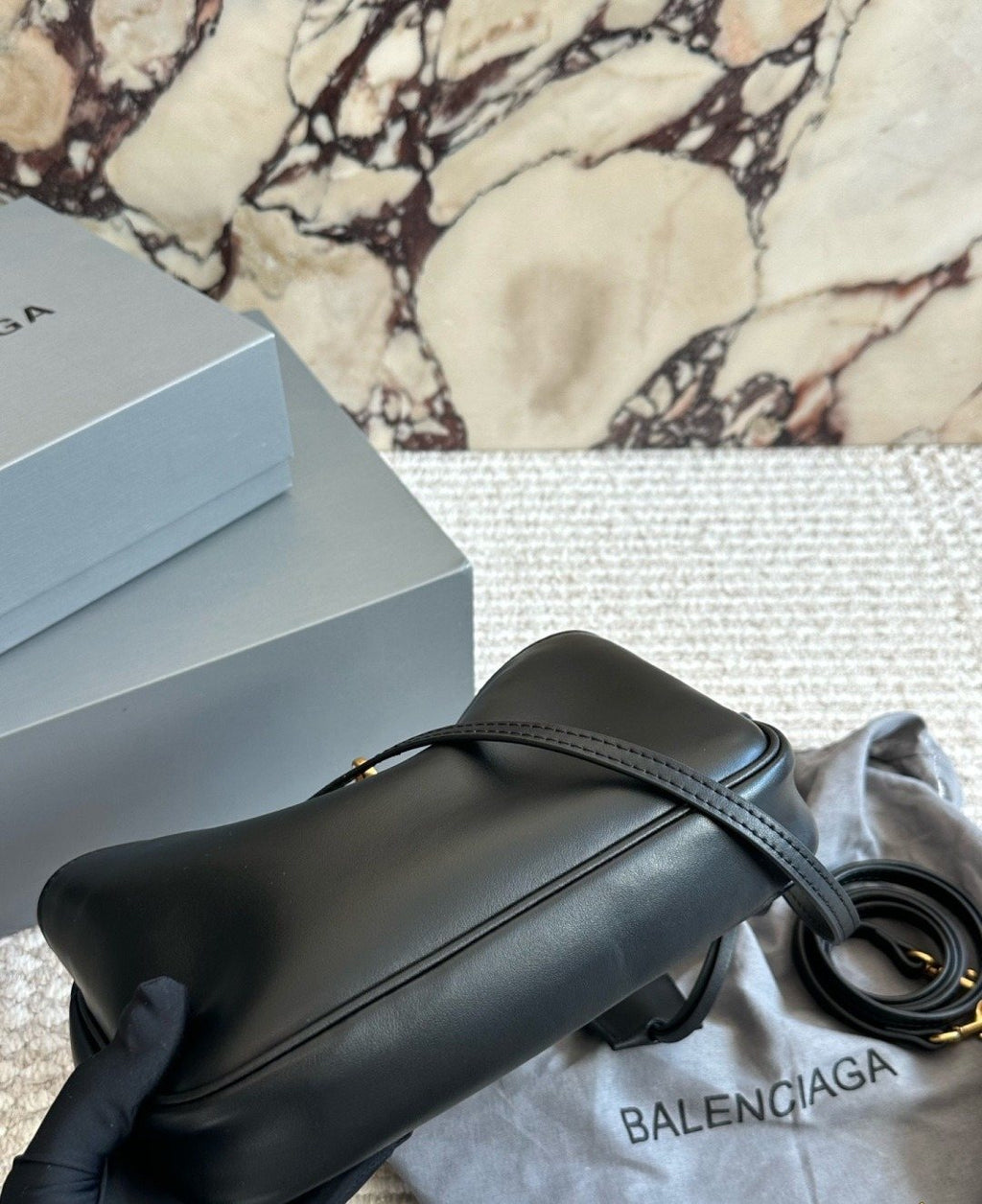 Balenciaga redeo Leather Shoulder Bag — detail