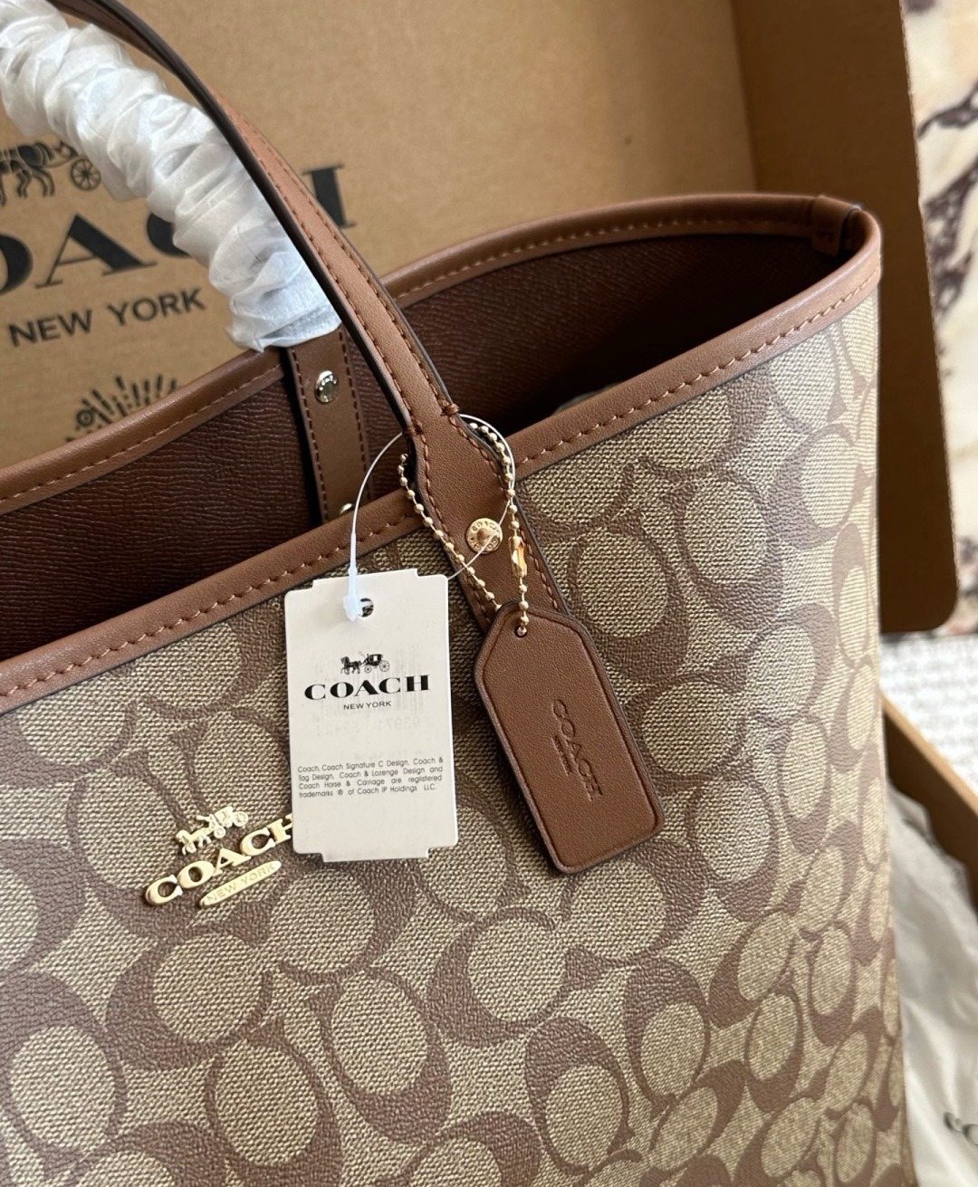 Coach City Monogram Tote — detail