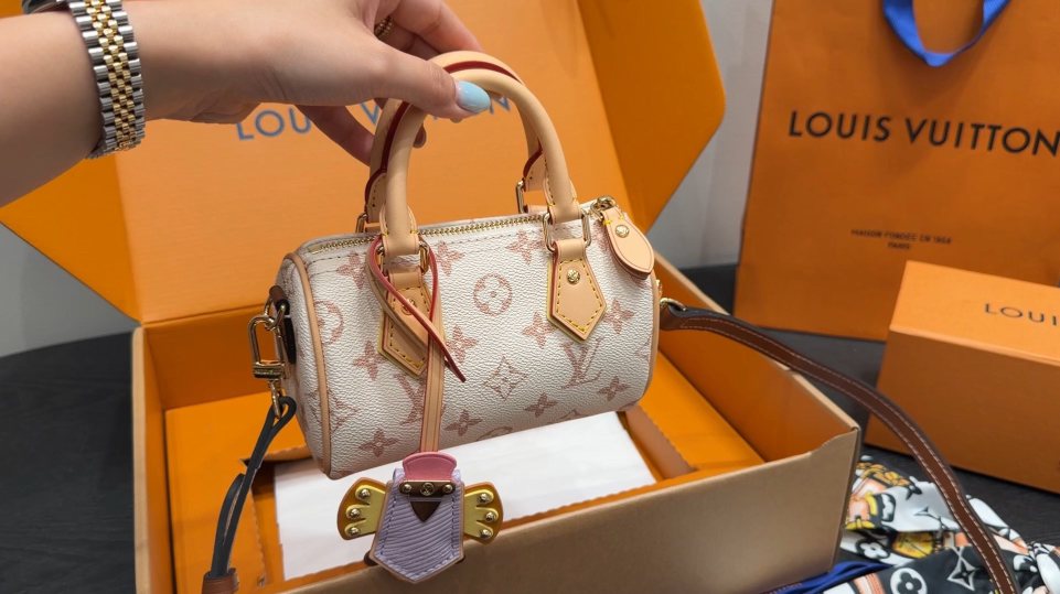 Louis Vuitton Nano Speedy Cream Monogram Bag — hero