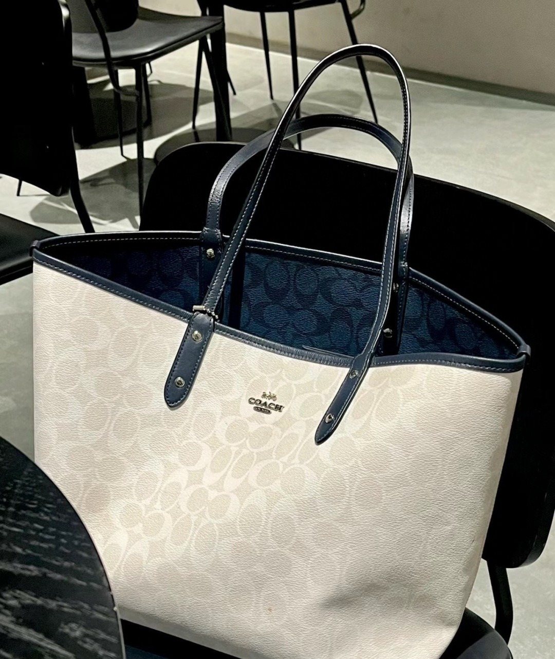 Coach City Patterned Tote with Zip Pouch — detail