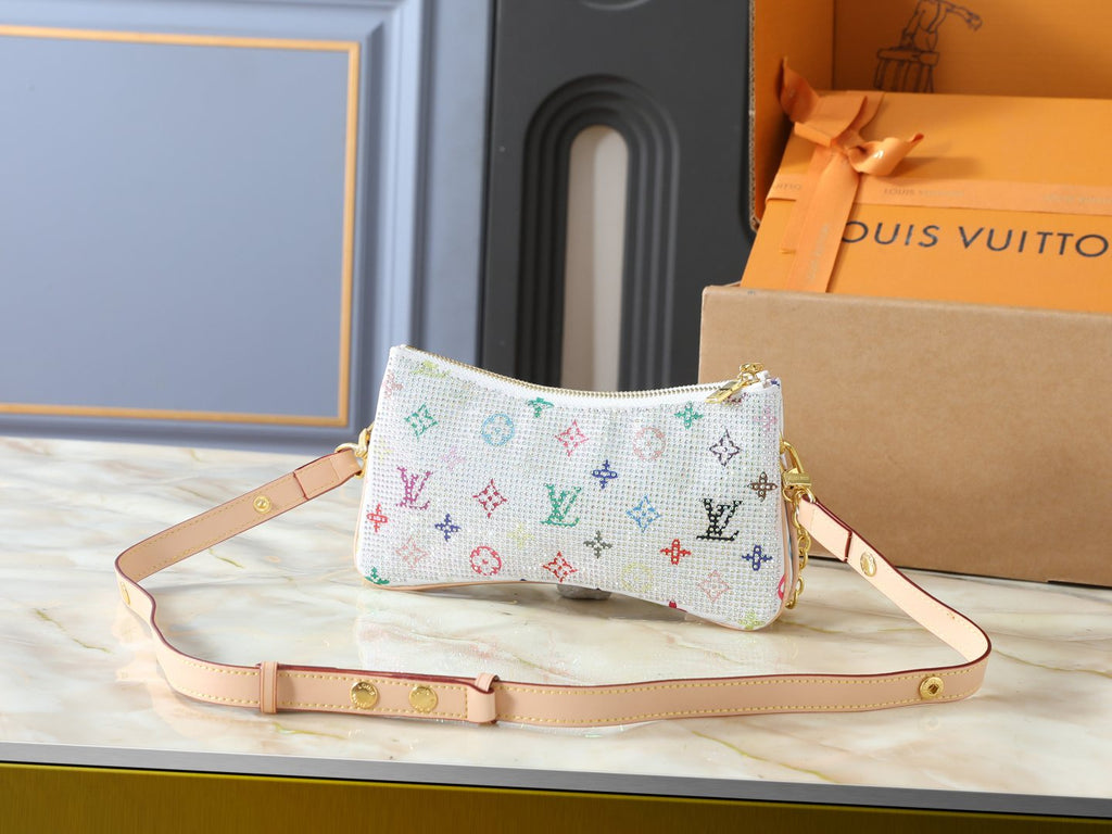 Louis Vuitton Liv Pochette Double-Zip Shoulder Bag — back