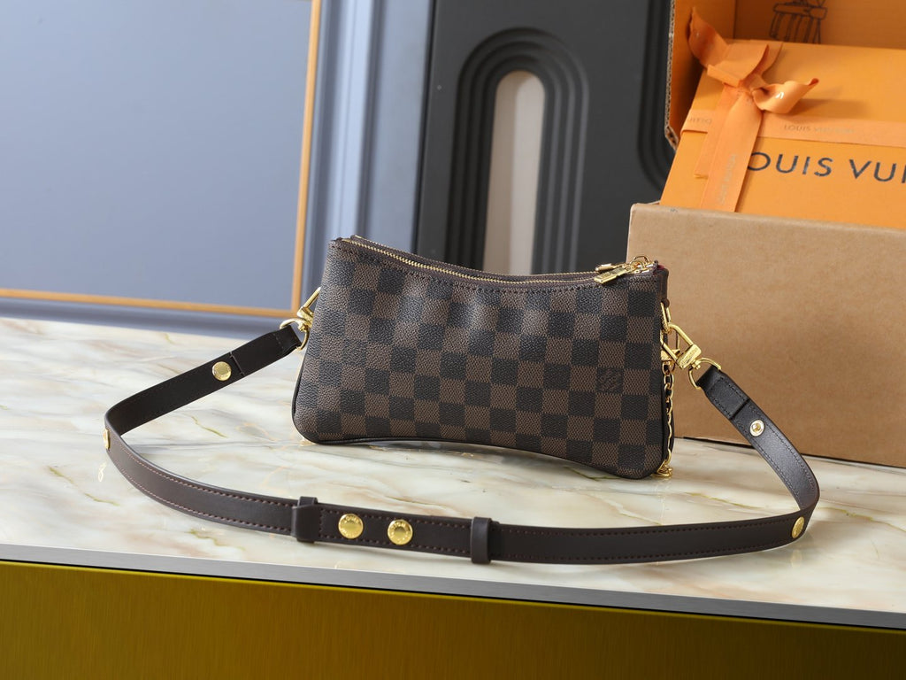 Louis Vuitton Liv Pochette Double-Zip Shoulder Bag — back