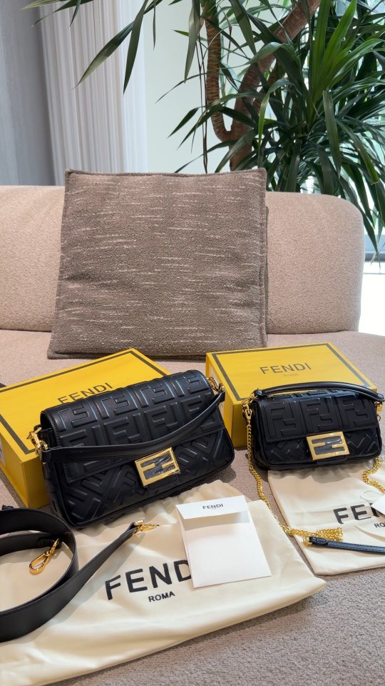 Fendi Baguette FF-Embossed Flap Bag — comparison