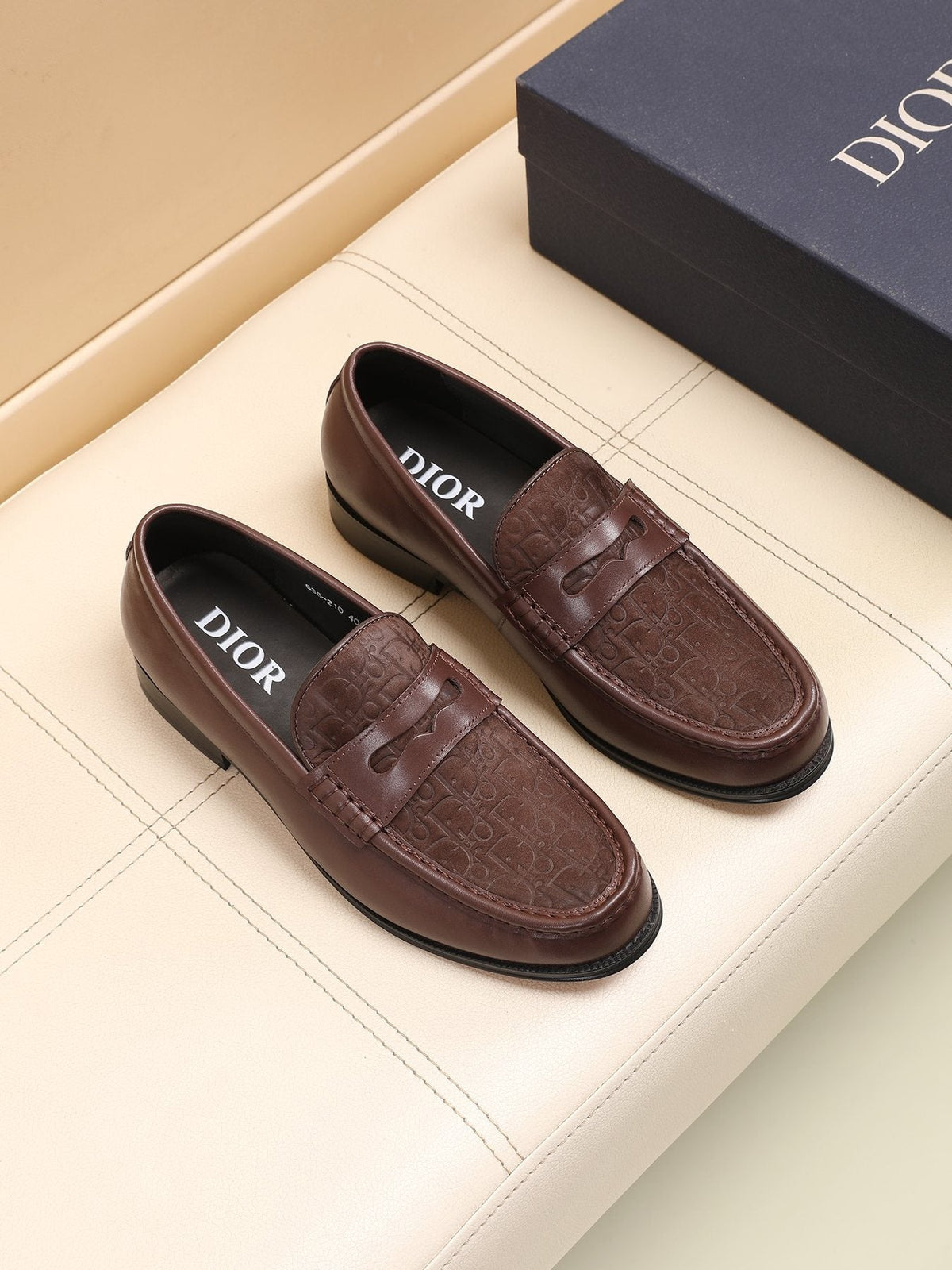 Dior Textured Apron-Toe Loafers — front