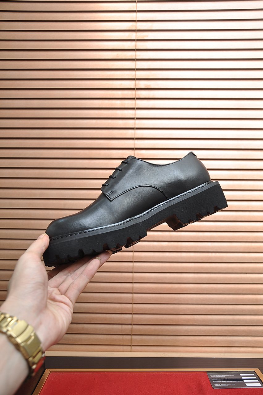 Prada Lug-Sole Lace-Up Derby Shoes — model