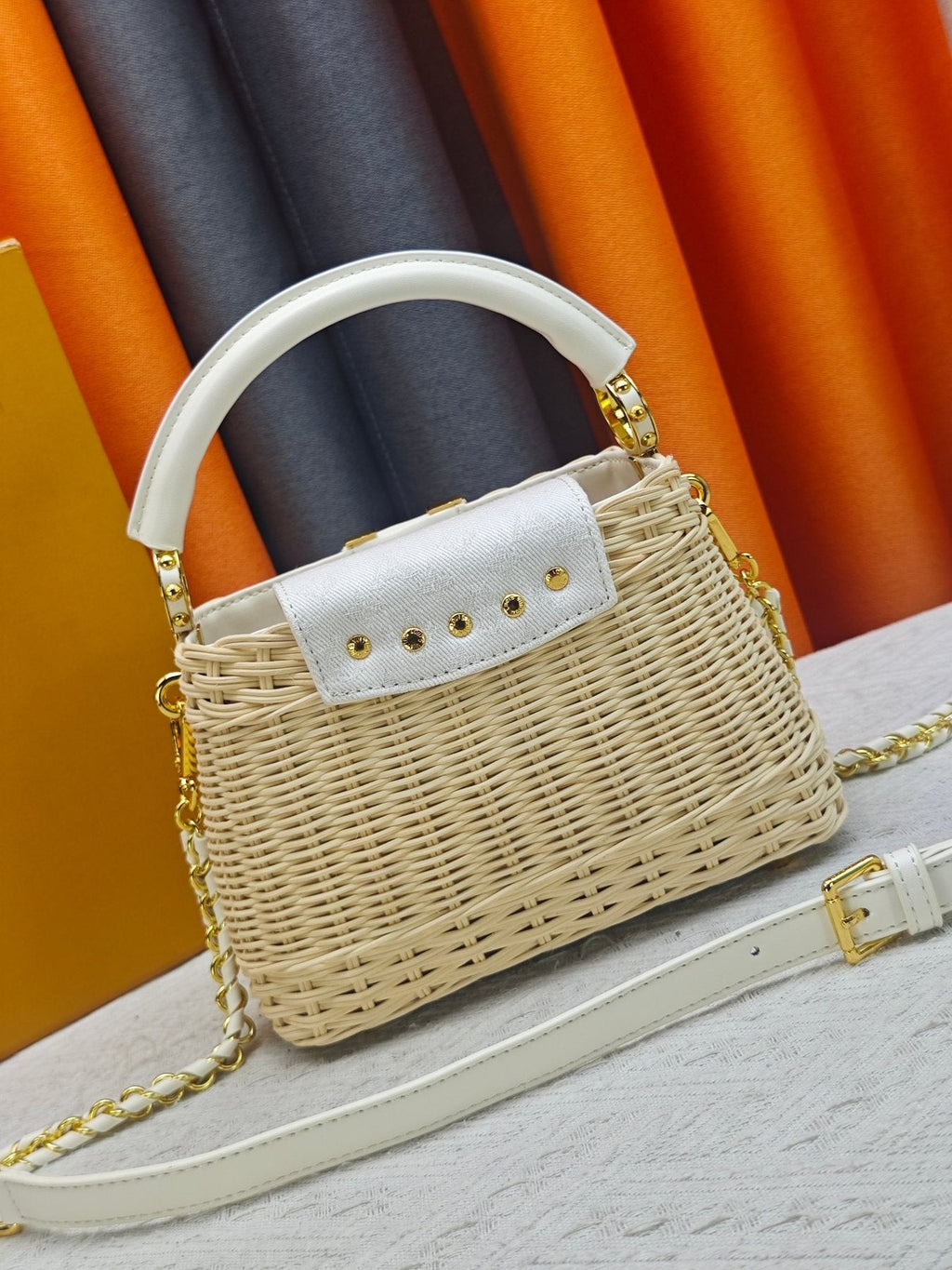 Louis Vuitton Capucines Rattan Top-Handle Bag — back