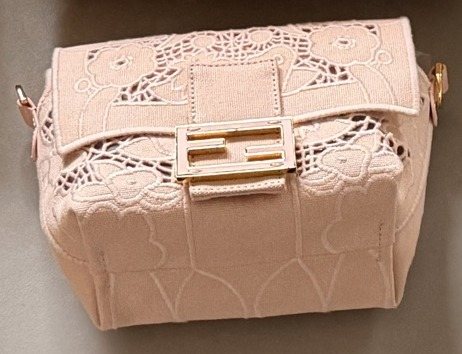 Fendi Mama Baguette Floral Openwork Shoulder Bag — front